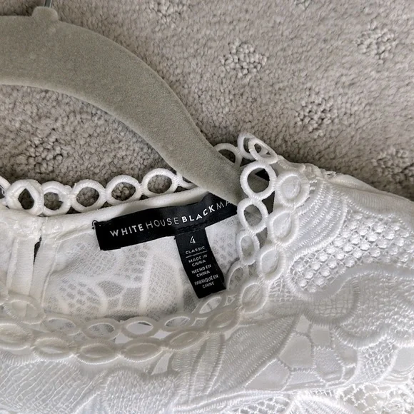 NWT WHBM RUFFLE AND LACE SLEEVELESS TOP - Size 4 - Picture 7 of 9